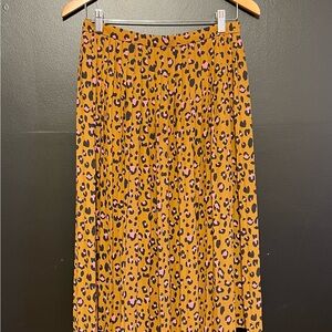 J. Crew Leopard Print Pleated Skirt